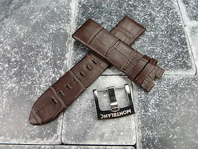 New 22mm Grain Leather Strap Brown Watch Band With OEM MONTBLANC Tang Buckle X1 • $74.45