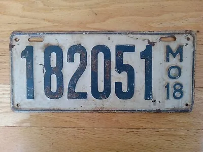 Vintage 1918 Missouri License Plate • $49.99