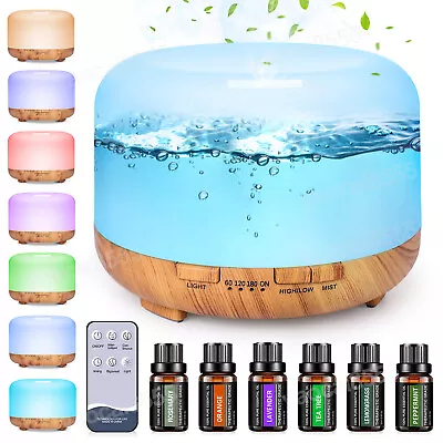 LED Aromatherapy Essential Oil Diffuser Ultrasonic Air Humidifier Purifier Set • $27.99