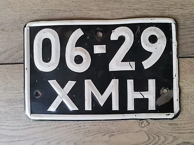 USSR SOVIET UNION LICENSE PLATE BLACK 1960s ( ХМН -  KHMELNYTSKYI UKRAINE ) • $15