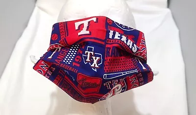 Texas Rangers MLB Baseball Fabric Face Mask Handmade • $5.99