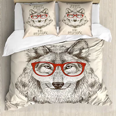 Keep Calm Duvet Cover Hipster Wolf Be Smart • £32.99