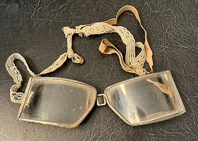 Antique WWII Cesco Safety Goggles Vtg Old Steampunk Dieselpunk Mad Max RARE • $75.49