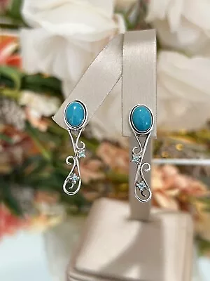 Sterling Silver Jay King Mine Finds Turquoise Stud Earrings W/ Earring Jackets • $49.99