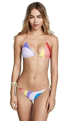 MARA HOFFMAN Rae Triangle Bikini Top Juniper Rainbow Sz XS • $34.97