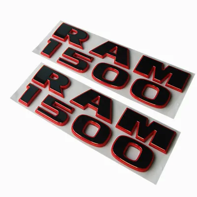 2x OEM RAM1500 Fender Emblem Badge 3D Decal Nameplate For RAm 1500 Red Frame • $45.87