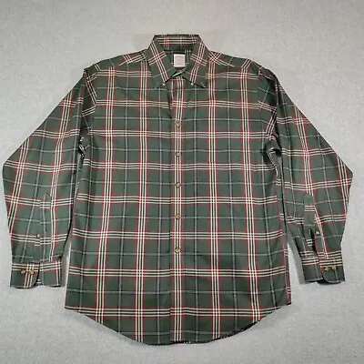 Brooks Brothers Shirt Mens Medium Plaid Long Sleeve Button Down Supima Cotton • $18.98