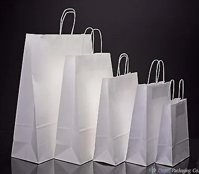 £239.92 • Buy White Paper Bags Twist Handle Party And Gift Carrier / Paper Bags With Handles