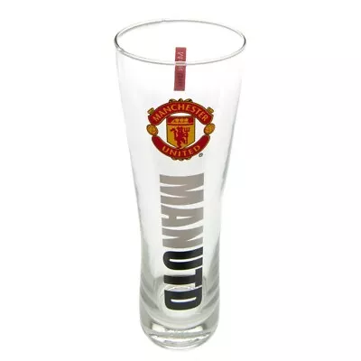 Manchester United FC Tall Beer Glass Birthday Christmas Gift Official Product • £17.99