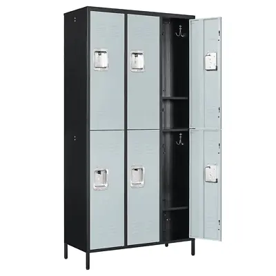Metal Lockers With 6 Doors Steel Locker Storage Cabinet For Office School Gym • $329.98