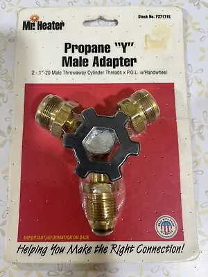 Mr. Heater F271715 Solid Brass Propane Y Male Adapter With Handwheel • $23.66