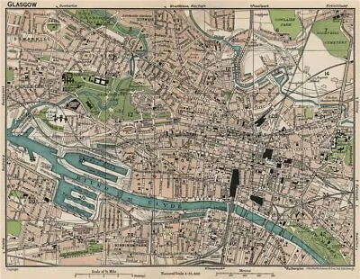 £24.99 • Buy GLASGOW. Vintage Town City Map Plan. Scotland 1932 Old Vintage Chart