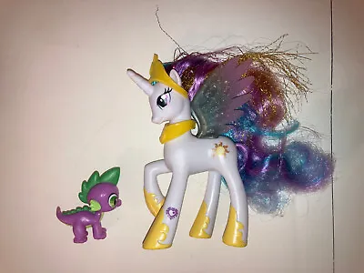 My Little Pony MLP G4 Princess Celestia 5  W Spike CMM Canterlot Castle • $30.99