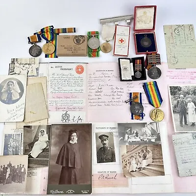 WW1 & WW2 Medals Nurse Elsie Nelson & Husbands Edgar Smith Boar War & WW1 Medals • £1995