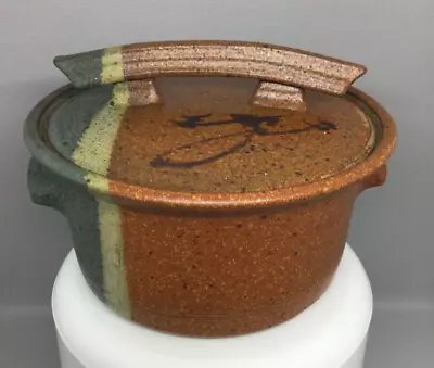 C1990 Signed LEE HAZELGROVE Stoneware Container Studio Pottery Richmond Virginia • $45.50