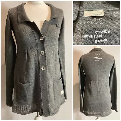 Odd Molly Mice Grey Wool Alpaca Content Knit Button Longline Cardigan 1 Size S • £3.99