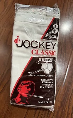 VTG 1974 Jockey Classic Brief ~White ~Inverted Y Front Fly ~Men Size 34 ~ 3 Pack • $34.50