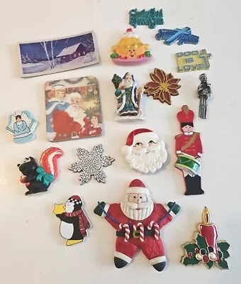 Lot Of 17 Christmas Vintage Refrigerator Magnets Fridge Set Advertising Religion • $26.95