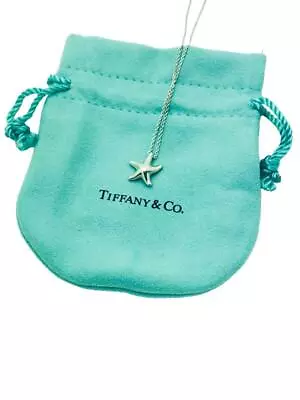 Tiffany & Co. Sterling Elsa Peretti Small Starfish Pendant Necklace 16  - Pouch • $149.99