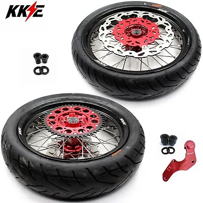 KKE 17  Wheels Tires Set For Honda XR650L 1993-2023 Supermoto Motard Rims Tyre • $1049