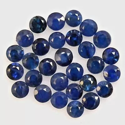 Wholesale Lot Of 5mm Round Facet Natural Blue Sapphire Loose Calibrated Gemstone • £154.15