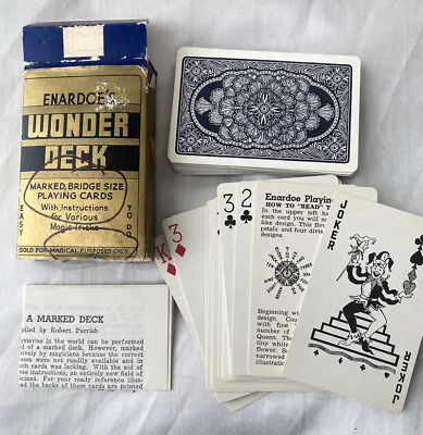 Vtg Enardoe Marked Playing Cards Bridge Size Magic Card Tricks Instructions 1944 • $19.88