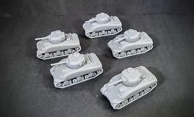 N Scale U.S. M4A1  Sherman Tank Platoon Lot X5 Resin Micro Armor  • $29.40