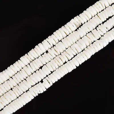 White Shell Heishi Disc Beads Size 2x6mm 15.5'' Strand (2x6mm) • $7.19