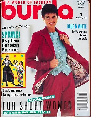 Burda Sewing Pattern Magazine January 1994 Fancy Dress Costumes Vintage English • £12.74