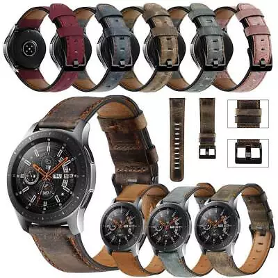 Universal 22mm Leather Watch Strap For Samsung Galaxy 46mm/Gear2 R380/Live R382 • $16.49