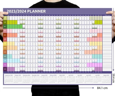 £3.49 • Buy 2023 - 2024 Academic Year Wall Planner Calendar Home Office Work Rainbow AUG-AUG