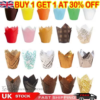 £5.33 • Buy 50PCS Cupcake Wrapper Baking Muffin Liners Cup Tulip Case Cake Papers Kitchen