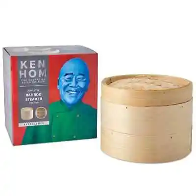 Ken Hom Excellence 2-Tier Authentic Chinese Bamboo Steamer - Rice/Fish/Veg 20cm • £15.49