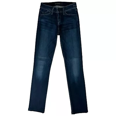 Goldsign Misfit Slim Straight Jeans Women’s Size 25 Dark Wash Mid Rise Whiskers • $35.56