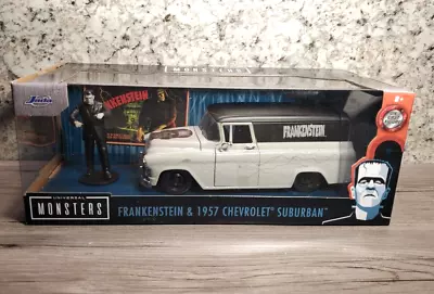 Jada 1:24 Universal Monsters 1957 Chevy Suburban With Frankenstein Figure 32191 • $29.98