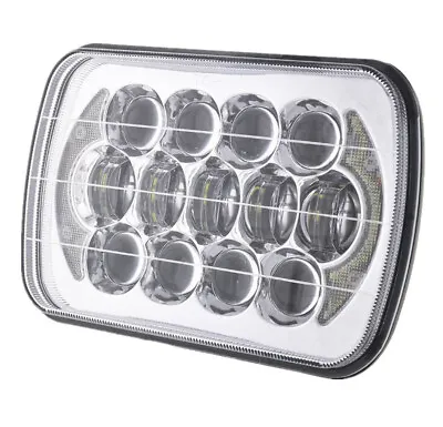 85W 7x6  5X7  LED Jeep Silver Headlights Truck Headlamp Semi-enclosed Lights • $46.08