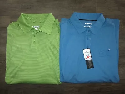 NEW 2-Lot Black Clover Polo Golf Shirts L Blue & Green Casual Dress Lounge Club • $35.13