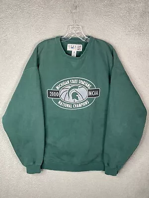 Vintage Michigan State Spartans 2000 Champions Sweatshirt Mens Large Green NCAA • $25