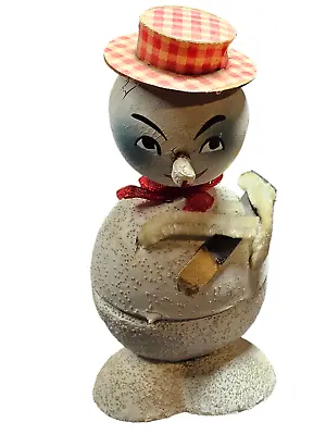 Antique German Christmas Candy Container 1920s Snowman 3 X6 Bobble Head • $99.99