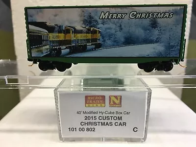 N Scale Micro Trains MTL 101 00 802-C 2015 Custom Christmas Box Car W/o Message • $75