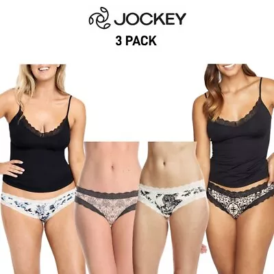 Womens Jockey Parisienne 3 Pack Vintage Bikini Brief Panties Knickers WWKH • $54.95