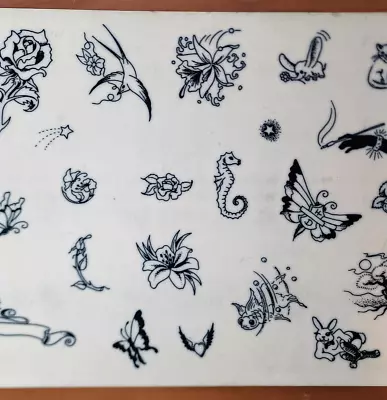 80's Mike Rollo Malone Traditional Vintage Production Tattoo Flash Sheet 11x14 B • $79.99