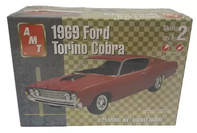 Amt Ford Torino Cobra 1/25 1969 Scale Kit 38145 Plastic Model New Car Toy Box • $28.99