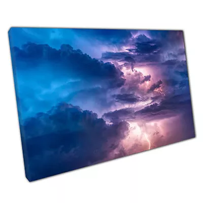 Print On Canvas Thunder And Lightning Storm Wall Art Print Ready To Hang • £9.70