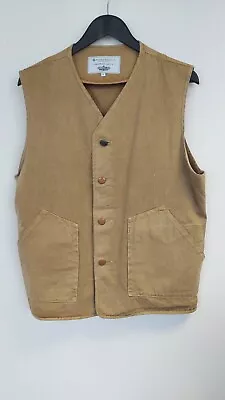 PRIVATE WHITE VC Camel Button Front WAISTCOAT Work JACKET SIZE M • £50