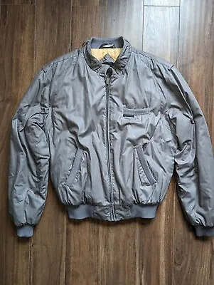 Members Only Vintage 80s Mens Gray Cafe Racer Jacket Sz 42 Metal Tag • $23.99