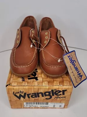 Vintage Lady Wrangler Shoes Filly Medium Brown Size 8 M New Old Stock With Box!! • $35.99