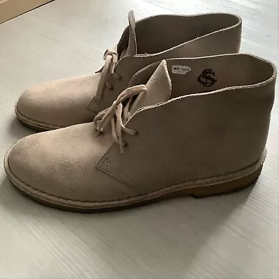 Clarks Originals Desert Boots Beige Size Uk 8 Us9 Eu 42 Khaki Casual  • $60