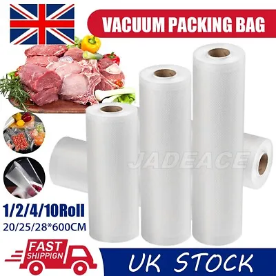 2/4 Rolls Textured Vacuum Sealer Bags Sous Vide Food Saver Storage Embossed Roll • £1.99