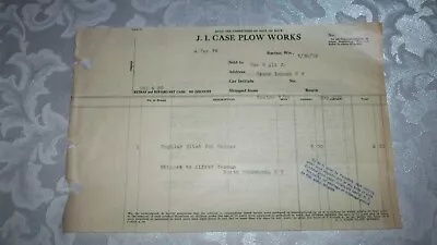 1919 J.i. Case Plow Works Racine Wis. Shipping Invoice To Grand Island Ny • $14.72